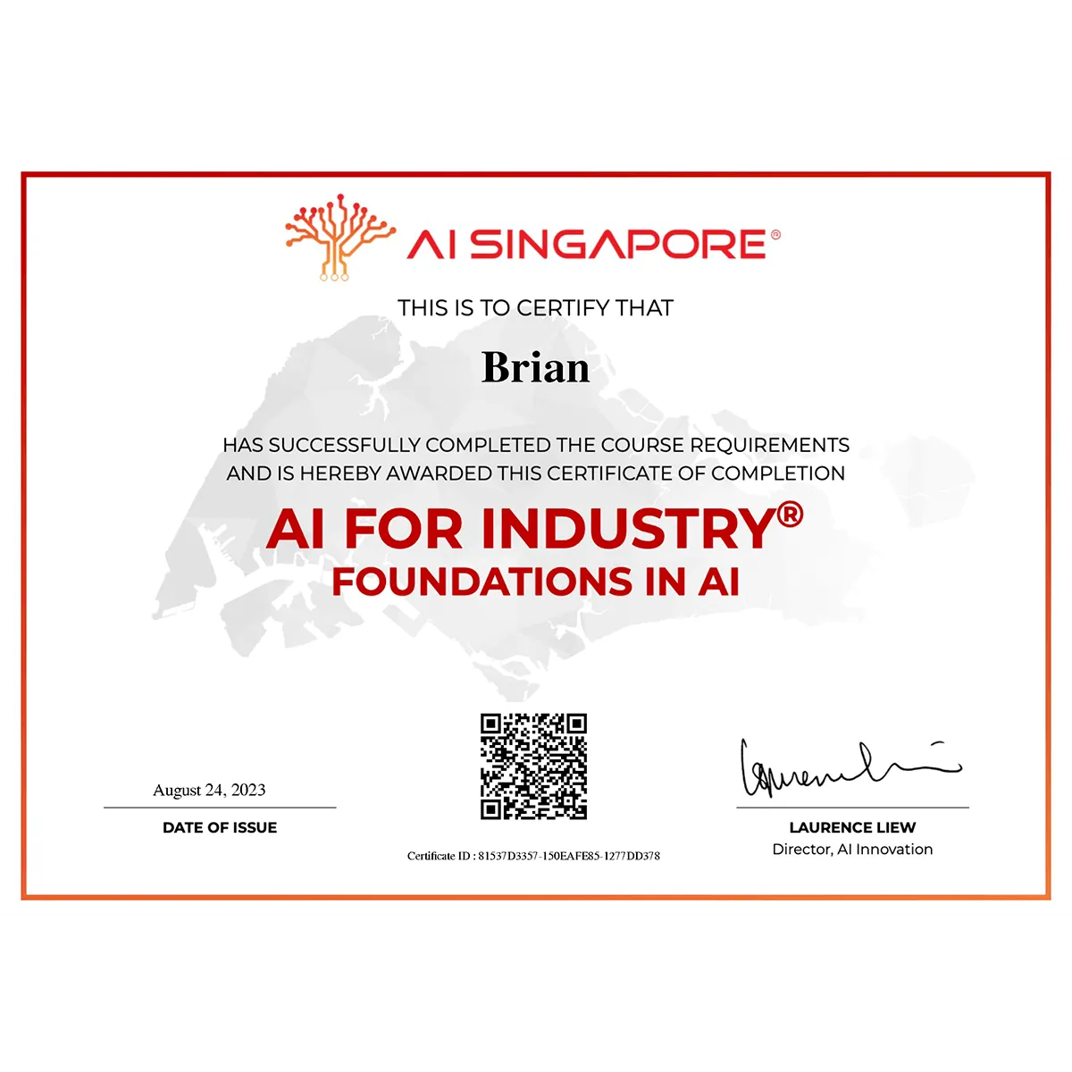 AI Singapore AI4I Foundations certification logo
